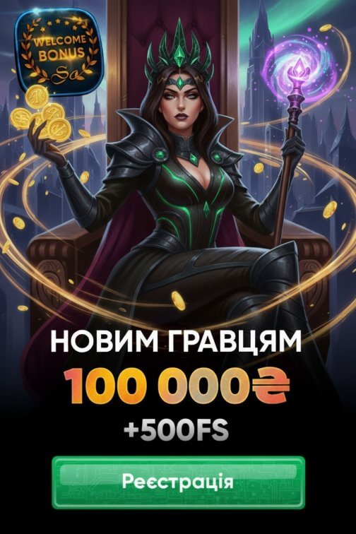 Зображення для 500 фриспинов и до 100000 грн новым игрокам в казино Slots City