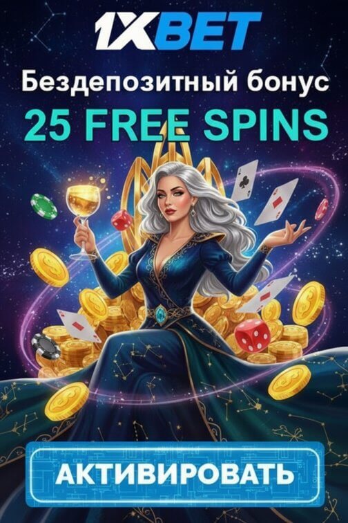 Зображення для 25 бесплатных фриспинов без депозита для новых игроков в казино 1xBet