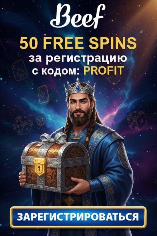 Зображення для 50 фриспинов без депозита новым игрокам в казино Beef за регистрацию