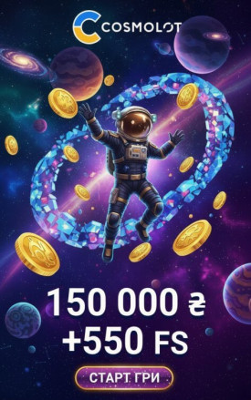 Зображення для 550 фриспинов и бонус до 150000 грн для новых игроков в казино Космолот